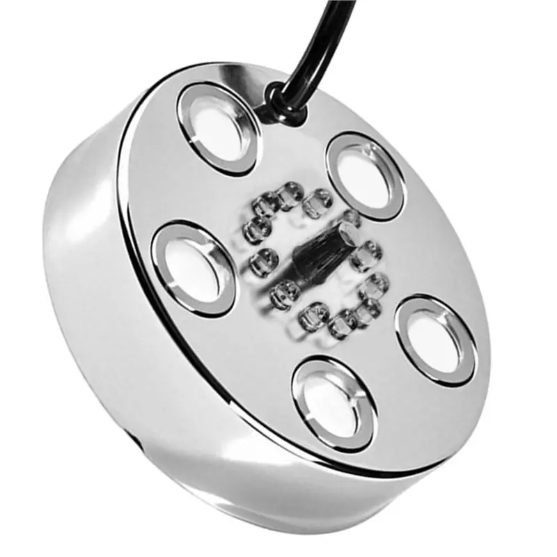 FEDI-Air Humidifier, Mist Maker,Ultrasonic Water Pond Fountain Fogger 12 LED Light Flashes Stainless Steel