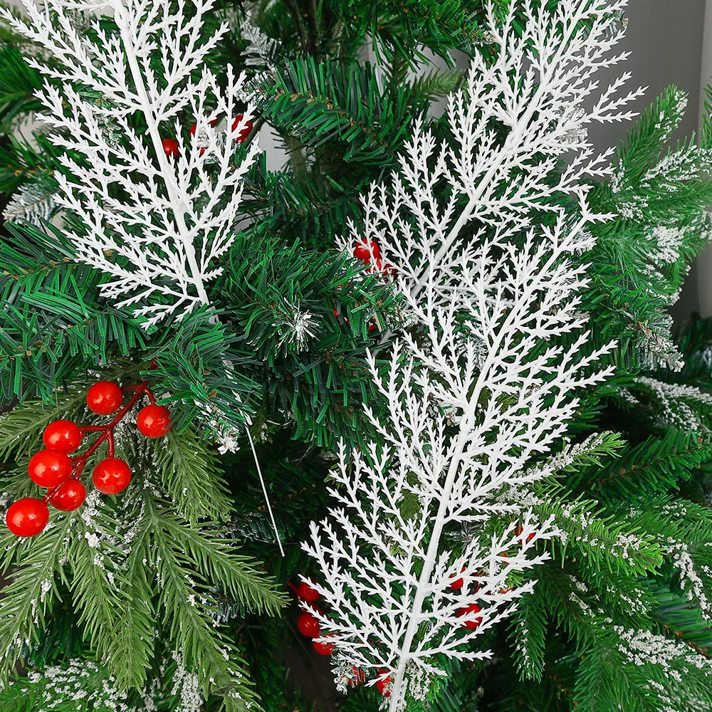 White Pine Needles Artificial Christmas Tree Ornaments DIY Leaf Branches Wreath Home Garden Decoration New Year Party Supply