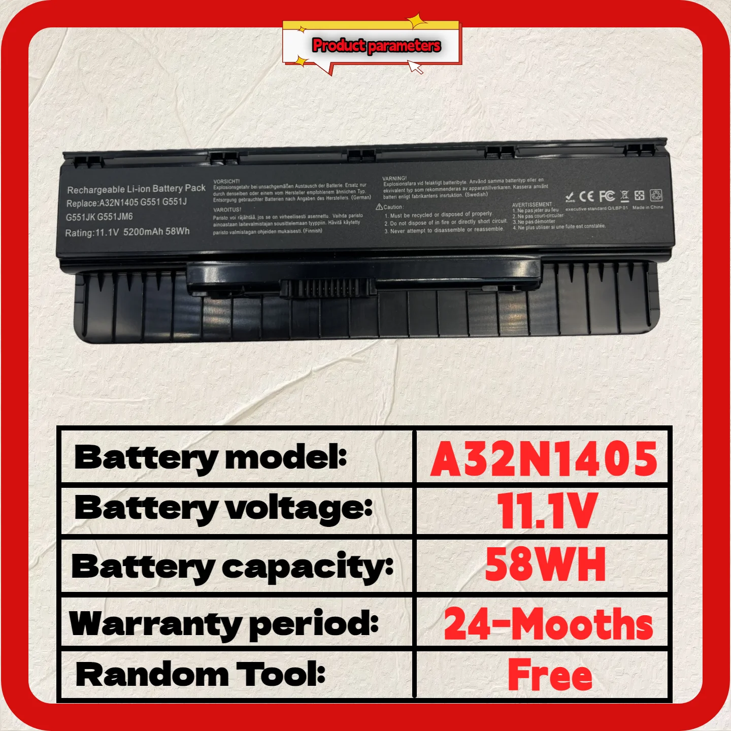 Wholesale And Retail❗❗❗  A32N1405 Battery for ASUS ROG N551 N751 N751JK G551 G771 G771JK GL551 GL551JK G551JK G551M G551JW