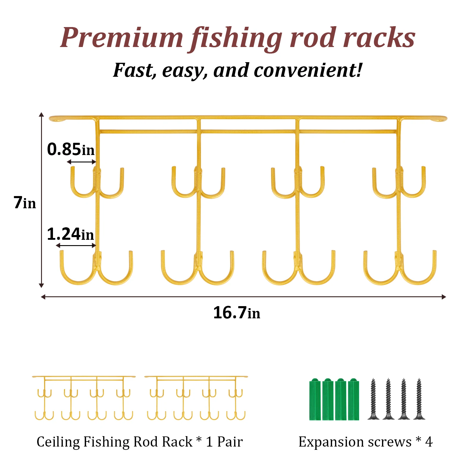 2pcs Fishing Rod Holder Stand Kit 16 Holes  Horizontal Fishing Rold Rack Fishing Rod Display Rack Fishing Rod Sorage Organizers