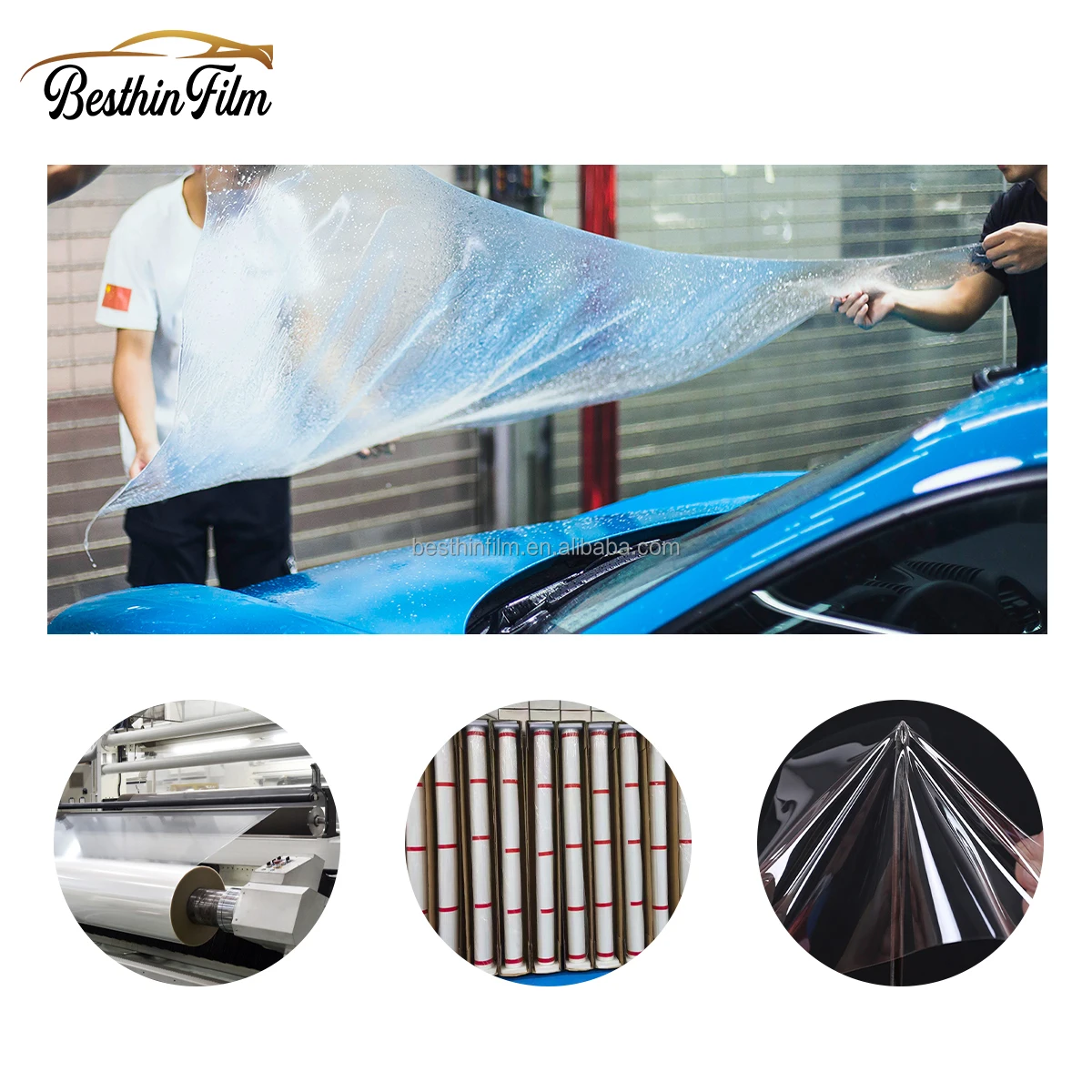 Penjualan Panas Kertas Pembungkus Mobil TPU Hijau Zaitun Hitam Matte PPF Dealer Anti-Gores Penyembuhan Diri Tahan UV Pengubah Warna Pembungkus Bodi