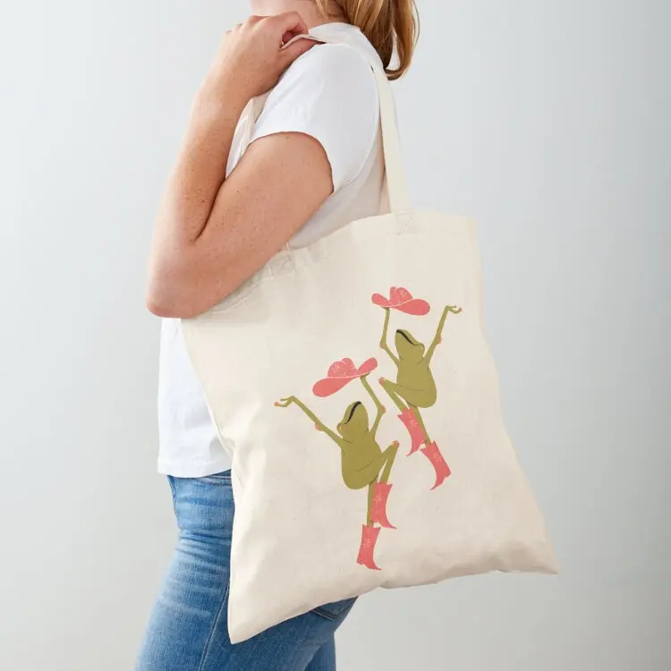 

Dancing Queen Cowboy Frog Tote Bag hand bag ladies custom fabric bag Big Customizable tote