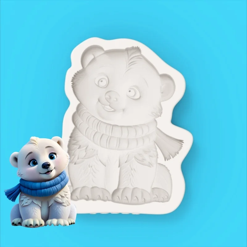 【Cute Scarf Polar Bear Silicone Baking Mold】Cute Polar Bear-Shaped Chocolate Candy Fondant Decoration Mold. What Desserts Can the Cute Scarf Polar Bear Silicone Baking Mold Make? What Is the Size of the Star and Moon Sweater Bear Silicone Baking Mold? What Is the Price of the Blue-Haired Flower Border Wishing Angel Silicone Baking Mold?