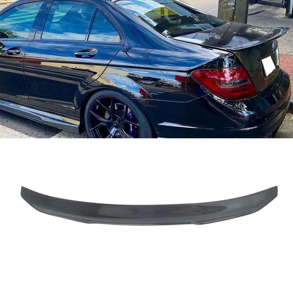 For 2007-2014 Mercedes-Benz C-Class W204 4Door Rear Tail Trunk Spoiler Roof Tail Wing Exterior Body Kit Tuning ABS Glossy Black