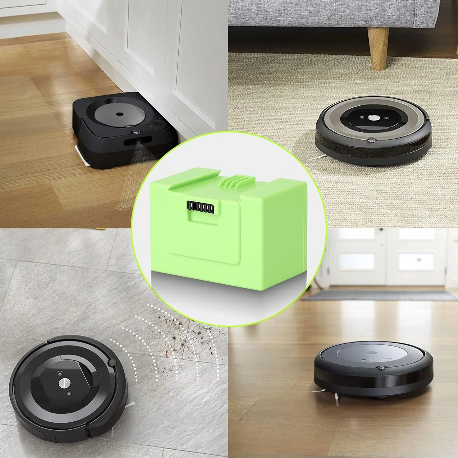 بطارية ليثيوم أيون عالية الجودة قابلة لإعادة الشحن 3500 مللي أمبير 14.4 فولت لاستبدال iRobot Roomba i7 + i4 + i3 + e5 e6 جهاز آلي لتنظيف الأتربة