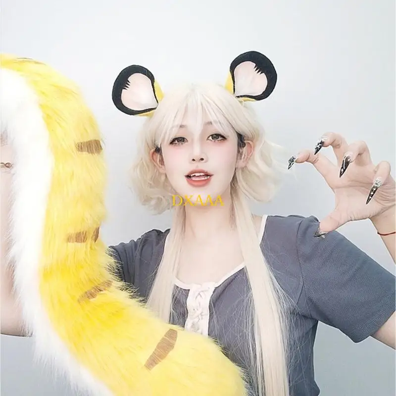 DXAA Animal Cosplay Ears Headband Plush Lightweight Comfort Halloween Costume Anime Convention Accessory Unisex Party Dressing