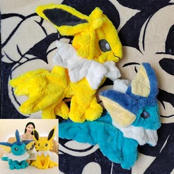 Huge Vaporeon Pokemon Jolteon Anime Plush Toys Big Pokémon Plushie Kawaii Semi-finished Leather Holster Pillow Gift for Children