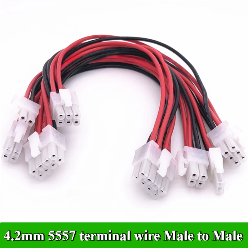 

4.2mm 5557 terminal wire Male to Male double row 2/4/6/8/10/12/14/16/18/20/24 Pin 30cm 20AWG for Car computer connection line
