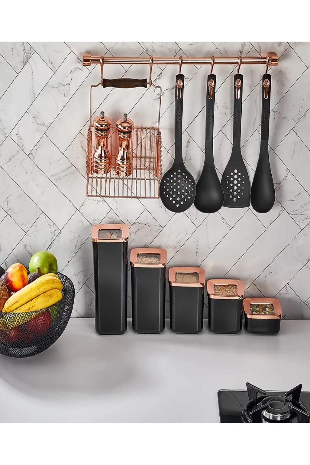 

DOLBOVI Vip Ahmet square storage container black-copper 5Li Set vpn