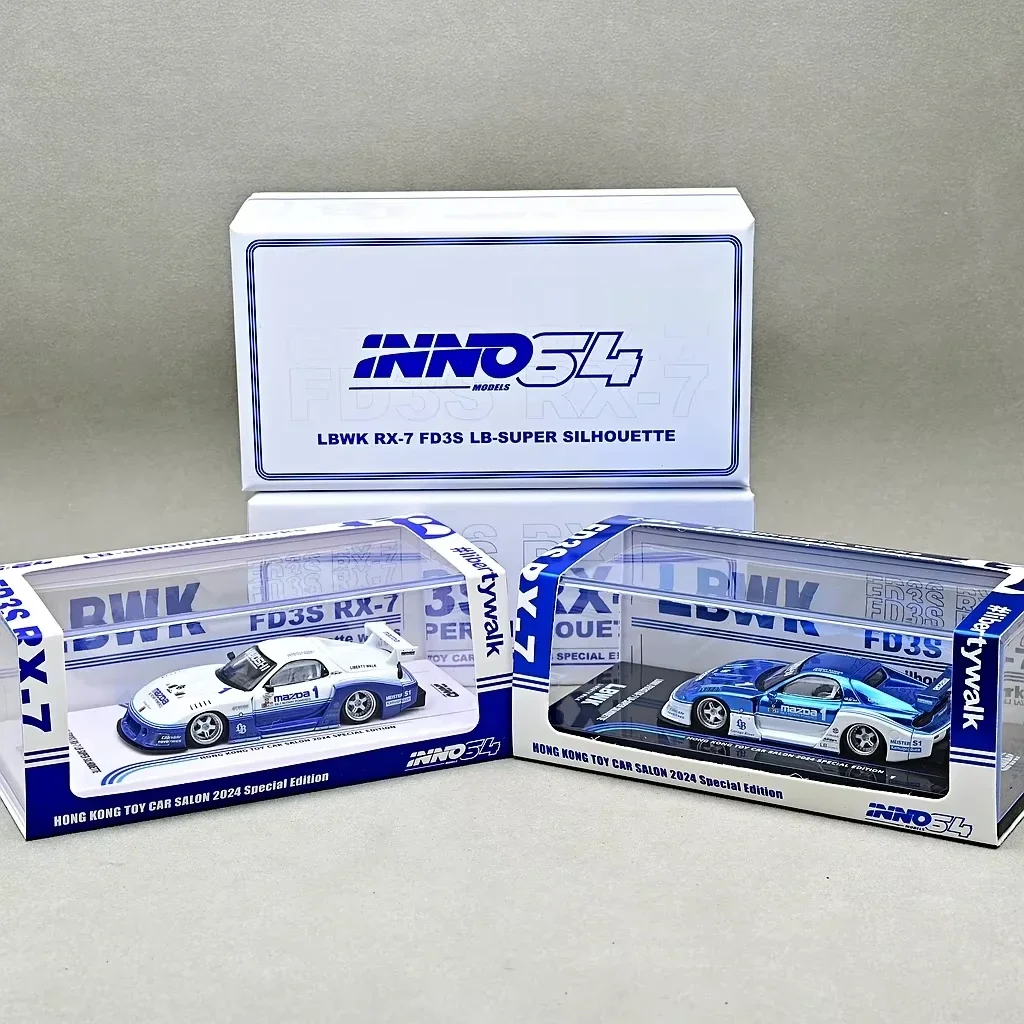 INNO 1:64 LBWK RX-7 FD3S HongKong Salon Chase 2024 Special Alloy Diecast Cars Model Toy Collection in Stock