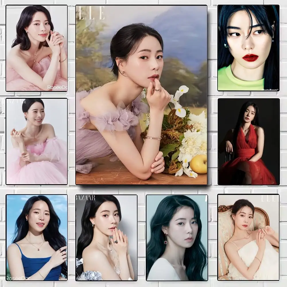 trending korean actress canvas Lim Ji-yeon Poster Modern Wall Art for Bedroom Living Room Cafe Bar Aesthetic Home Decor Gift