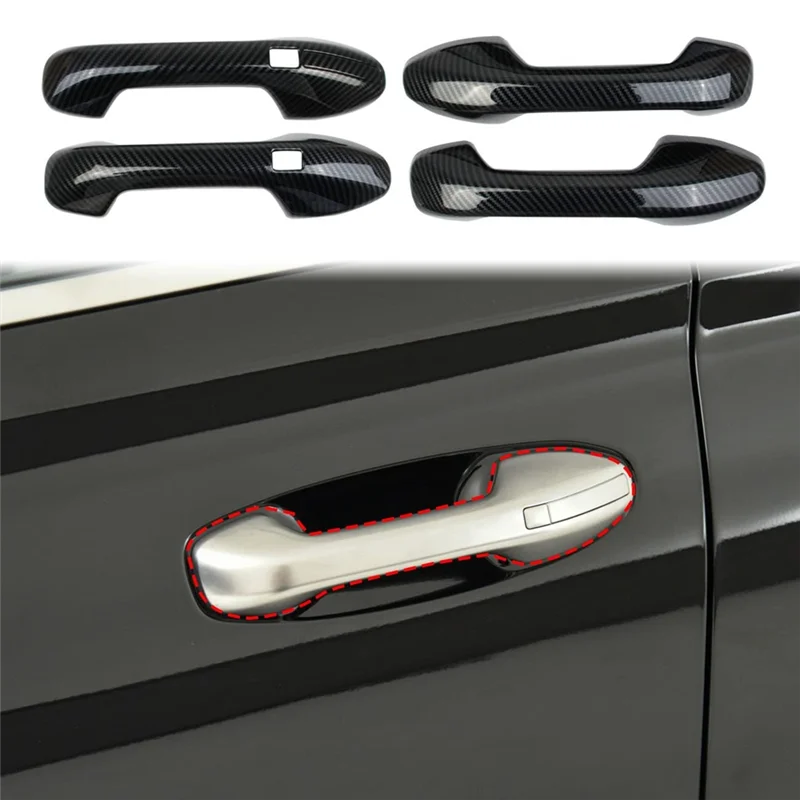 ABHY-For Hyundai Palisade 2019-2024 مقابض الأبواب الخارجية للسيارة غطاء الكسوة ملحقات ألياف الكربون ABS