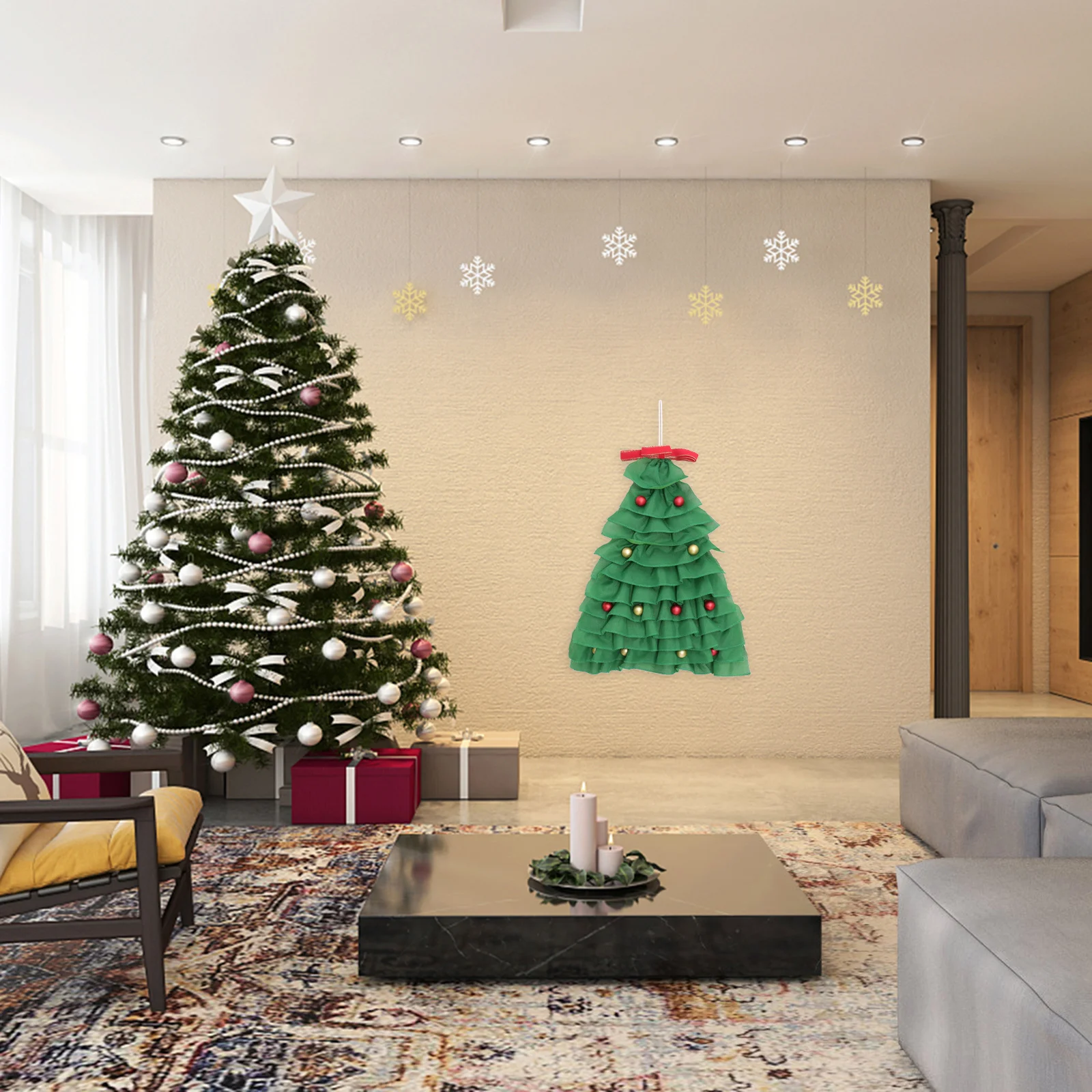 

Christmas Tree Hanging Pendant Fabric Xmas Ornament Home Decor Door Wall Party Decoration Wind Chime Hanging Ornament