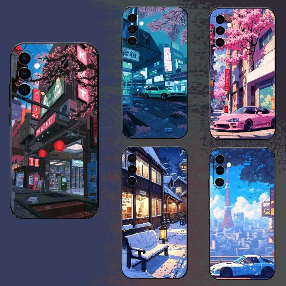 

Japan Showa Era Phone Case For Samsung Galaxy A73,A72,A71,A70,A52,A51 Others Soft Black Cover
