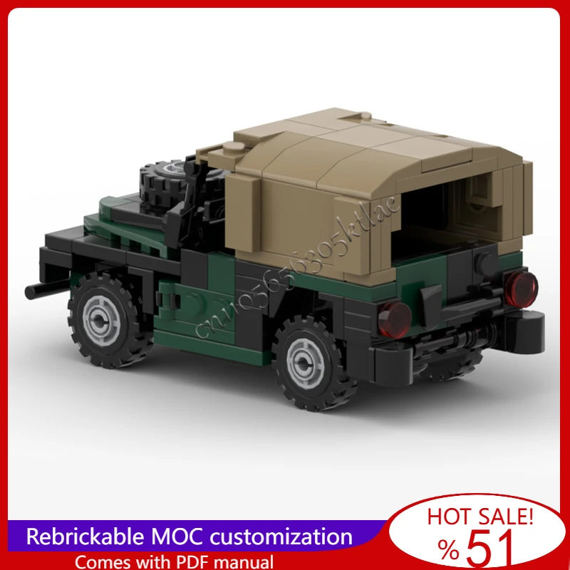 206 Parts MOC Compact Military Transport Vehicle Model Modular Building Block Technology Assembly Kid Toy Popular Festival Gifts