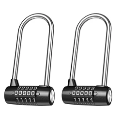 ORIA 5 Digit Combination Lock Waterproof Security Padlock Outdoor Safety Gym Door Lock Lengthened Shackle Lock