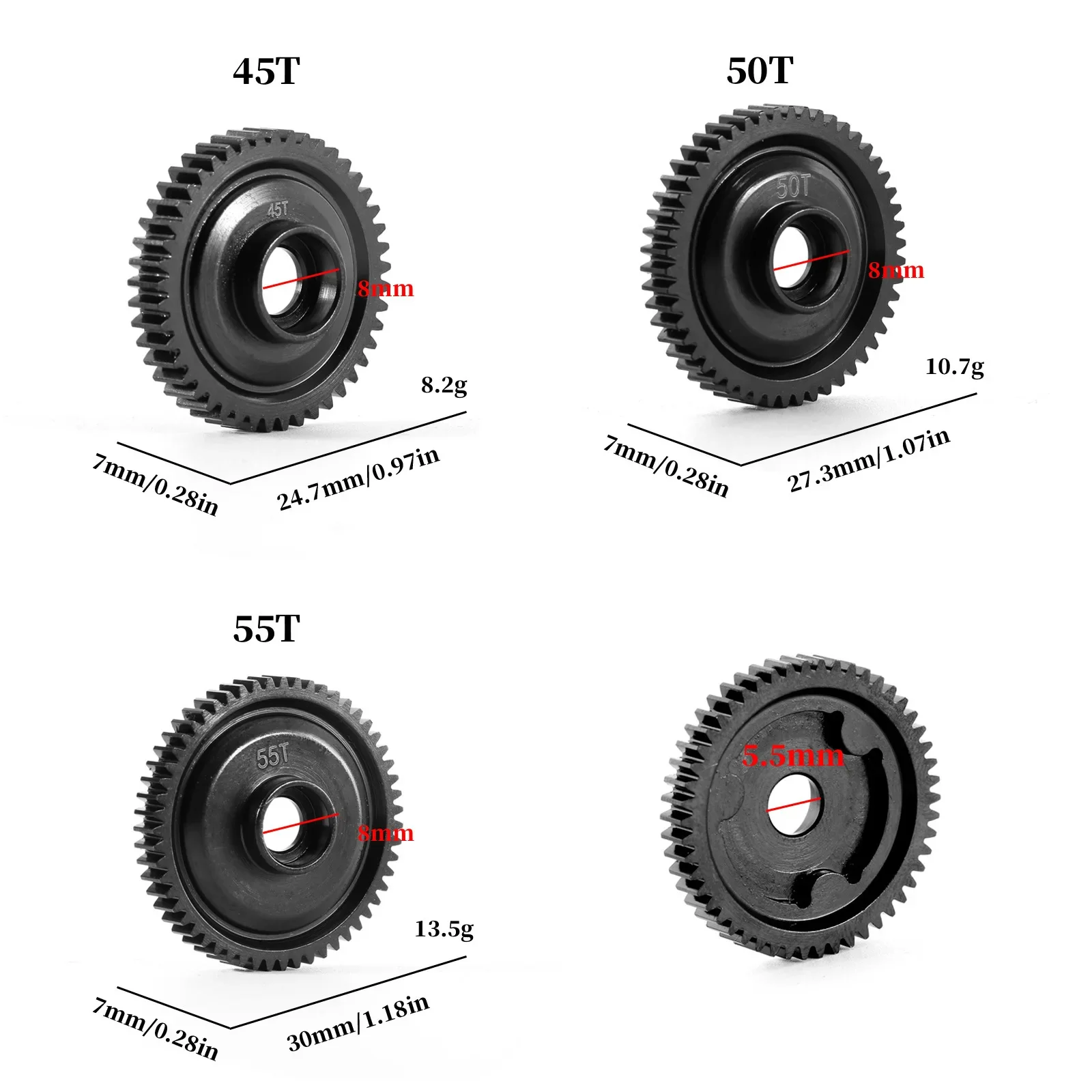 Metal 48P Spur Gear Main Gear 45T 50T 55T for 1/16 Traxxas Summit E-Revo Slash RC Car Upgrade Parts Accessories