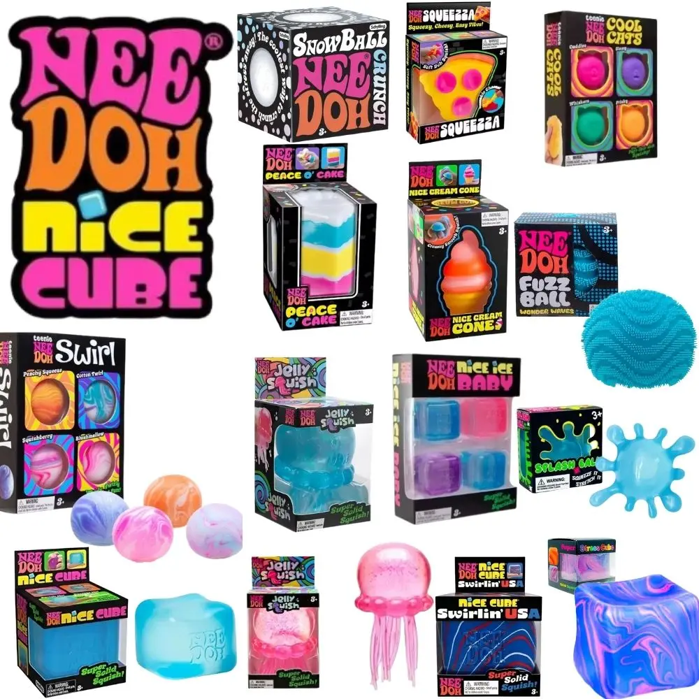 Schylling Nee Doh Nice Cube Nice-Sicle Sensory Toy, Stress Relief Squishy Squeeze Cube, Calming Fidget for ADHD & Focus