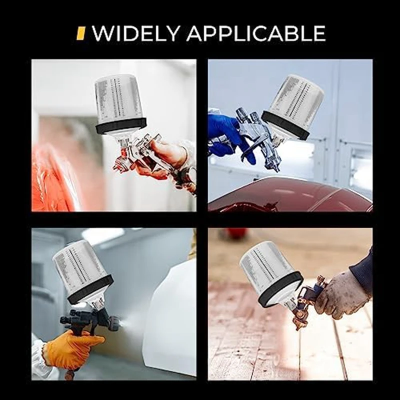 Paint Gun Cup Liner And Lid System As Shown 20Oz Kit 50 Lids 50 Liners 1 Hard Cup With Retaining Ring And 20 Cup Sealing Plugs