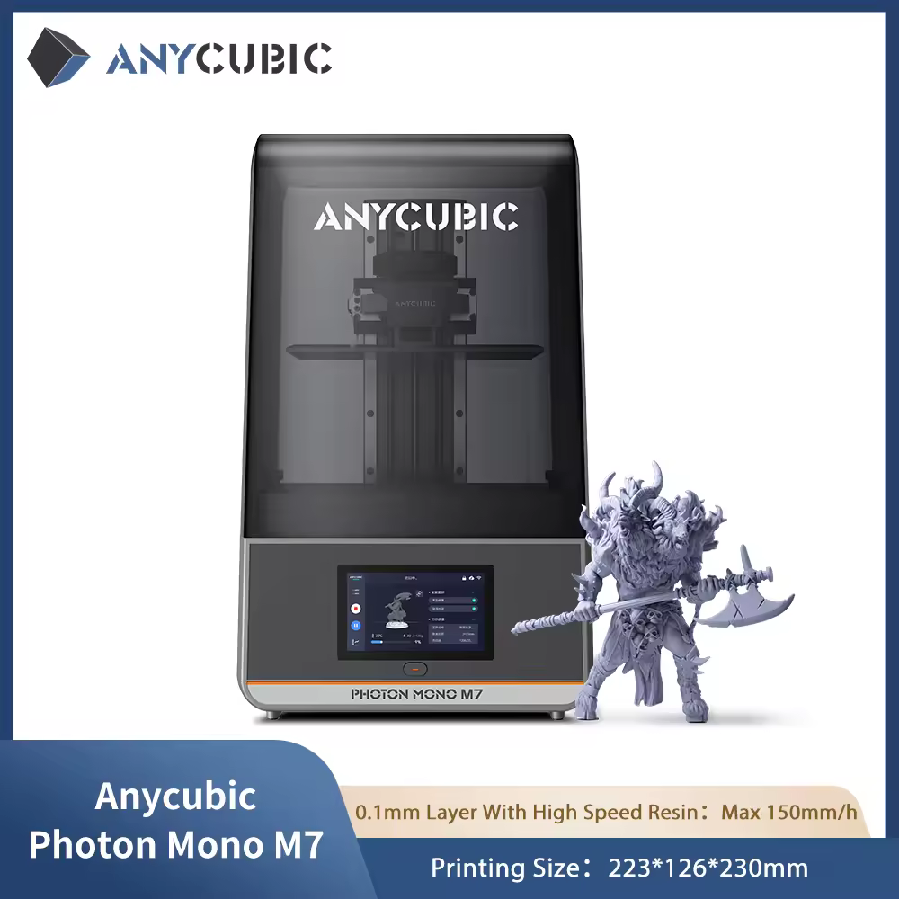 3D-принтер ANYCUBIC Photon Mono M7, 14K, монохромный, MSLA, скорость печати до 150 мм/ч, размер 10 дюймов, ЖК-дисплей, размер 223*126*230 мм