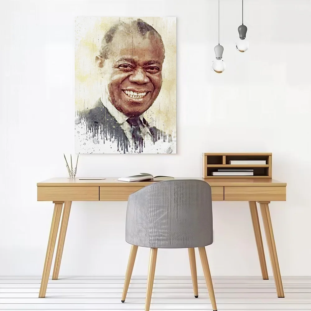 Louis Armstrong Canvas Wall Arts Poster Customizable Pictures Printing for Room Modern Home Decoration Ornaments Wand Deko Art