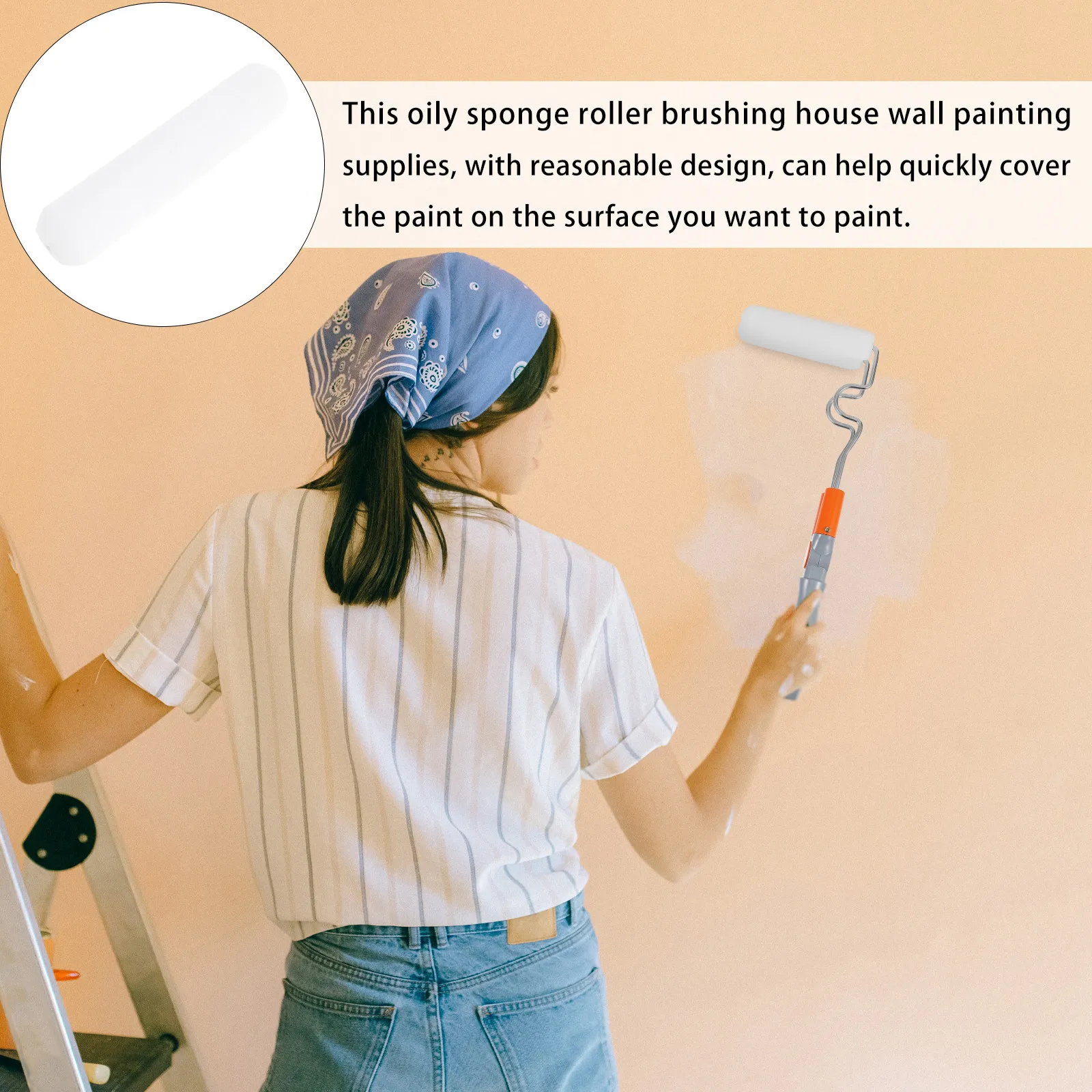 4Pcs 6-Inch Sponge Roller Covers Painting Roller Refills for Walls Ceilings Trim Replacement Covers Fast Coverage Leak-Proof