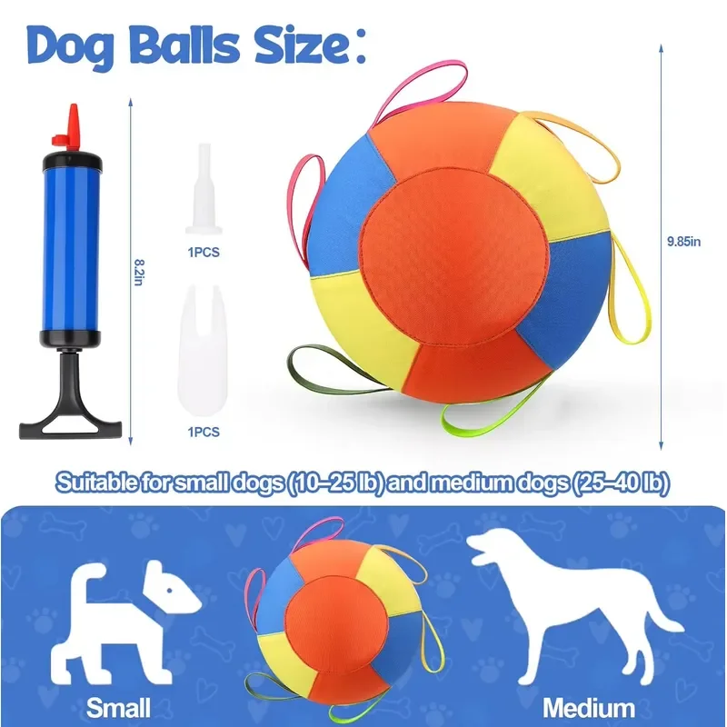 Tug of War Dog Toy with Handles Soccer Ball Toy Interactive Training Toy Herding Balls for Outdoor Use for Dogs view 6