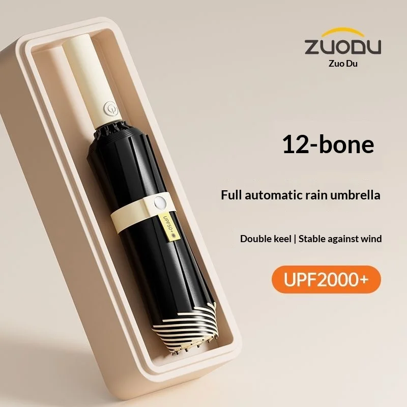 ZUODU Fully Automatic Reverse-Folding Strong Windproof 12K Durable Umbrella Rainproof UV Resistant Men and Women Large Parasol - view 3