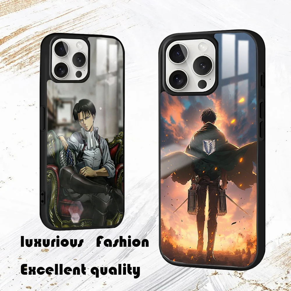 Levi Ackerman Phone Case For iPhone 16 15 14 13 12 11 Pro Max Plus Mini PC Fashion High Quality mirror phone case