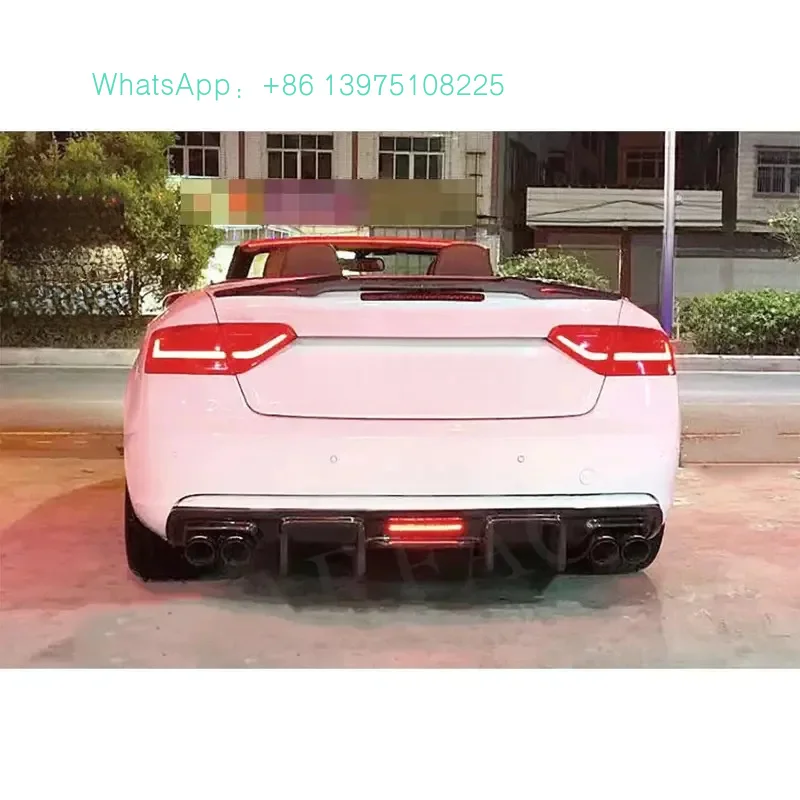 Carbon Fiber Lower Diffuser, Rear Bumper Lip, Spoiler Wing, and Protective Accessories A5 Standard Edition (2012–2016)