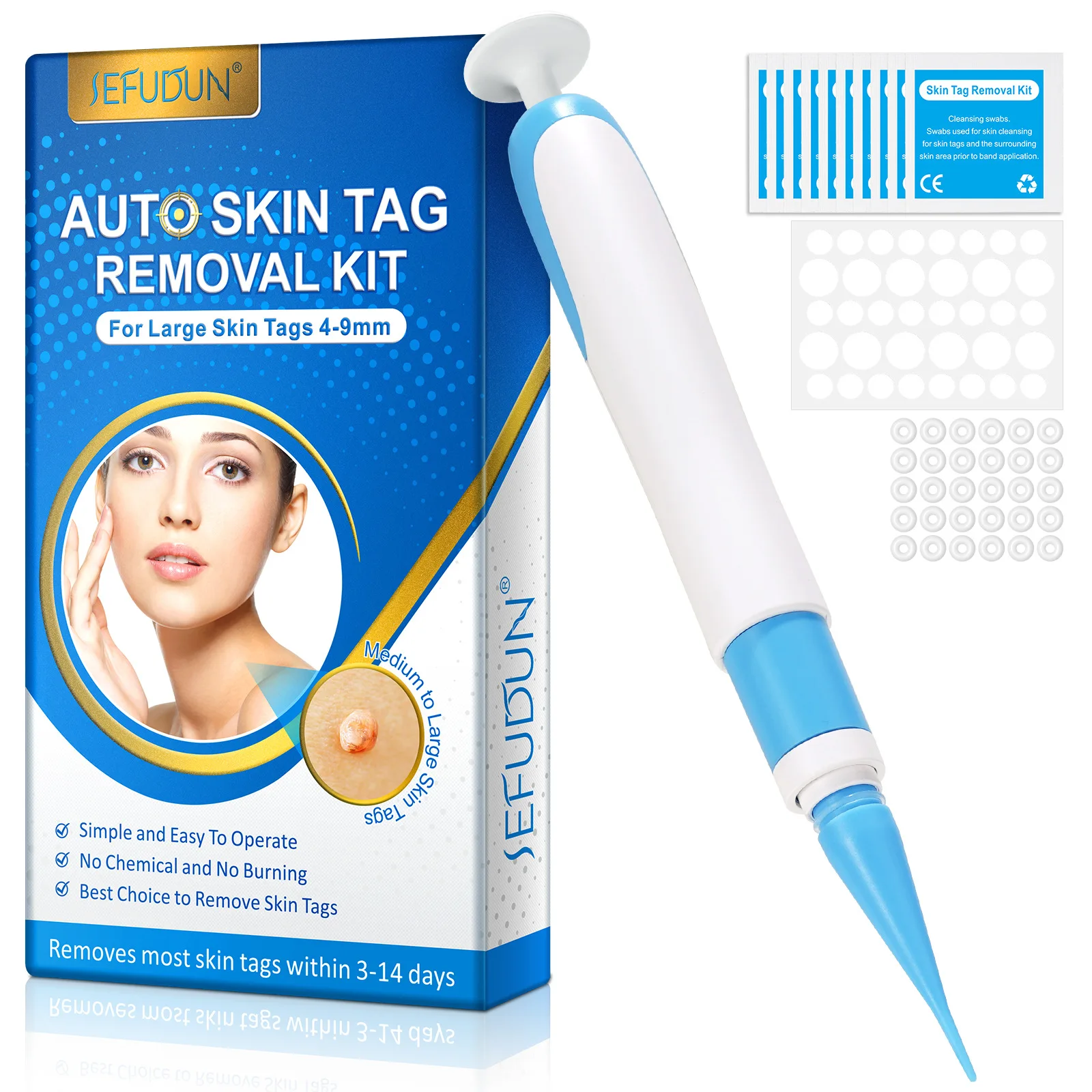 2 In1 Painless Auto Skin Tag Mole Wart Removal Kit Cleaning Tools Face Skin Care Body Wart Dot Treatments Remover Beauty Health