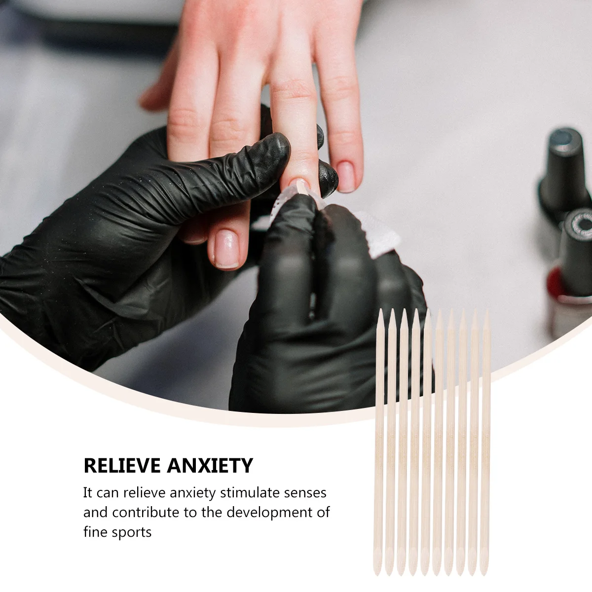 50 قطعة العصي الخشبية البرتقالية انتهازي للبشرة مزيل الجلد الميت أداة مانيكير لتنظيف الأظافر تلميع باديكير مسمار الفن تصميم