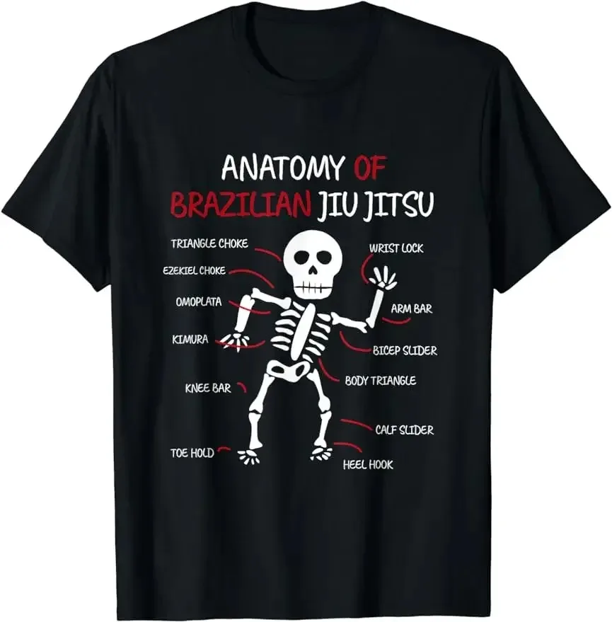Jiu Jitsu Halloween Shirts Lustige Anatomie von Brasilianischen Jujitsu T-Shirt Casual Tops Drucken Y2k Männer Streetwear Kleidung T-shirts