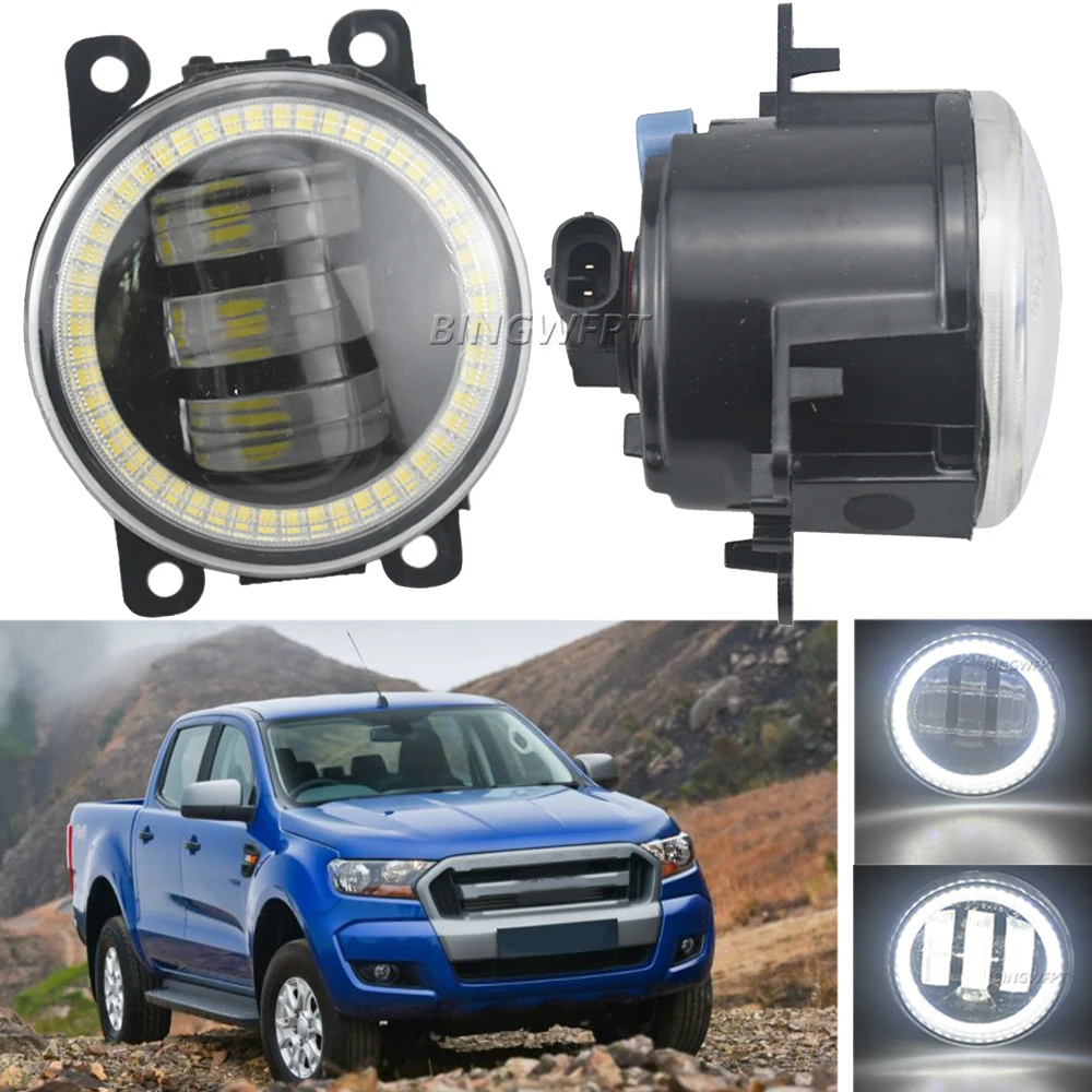 2 Pieces For Ford Ranger 2005 2006 2007 2008 2009 2010 2011 2012 2013 2014 2015 Super Bright LED Fog Light With Angel Eye