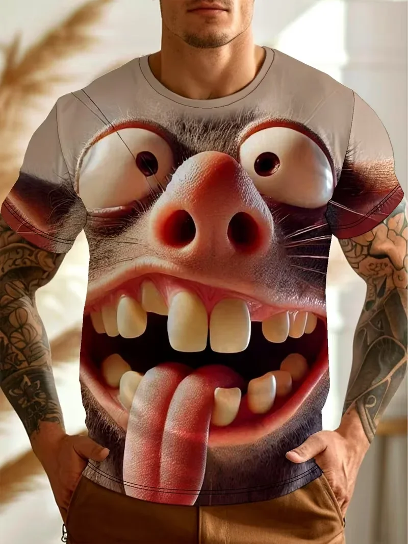 Funny Cartoon Monster Patte3D Print Sport Breatha Quickdry Roleplay MenTshirt Outdoor Street Fashion Casual ParentChild Clothing