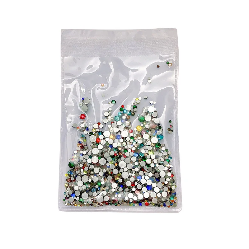 1440 pezzi Mix Size SS3-SS20 vari colorati Flatback Round Diamond Crystal Glass Nail Art strass decorazioni ciondoli per Manicure