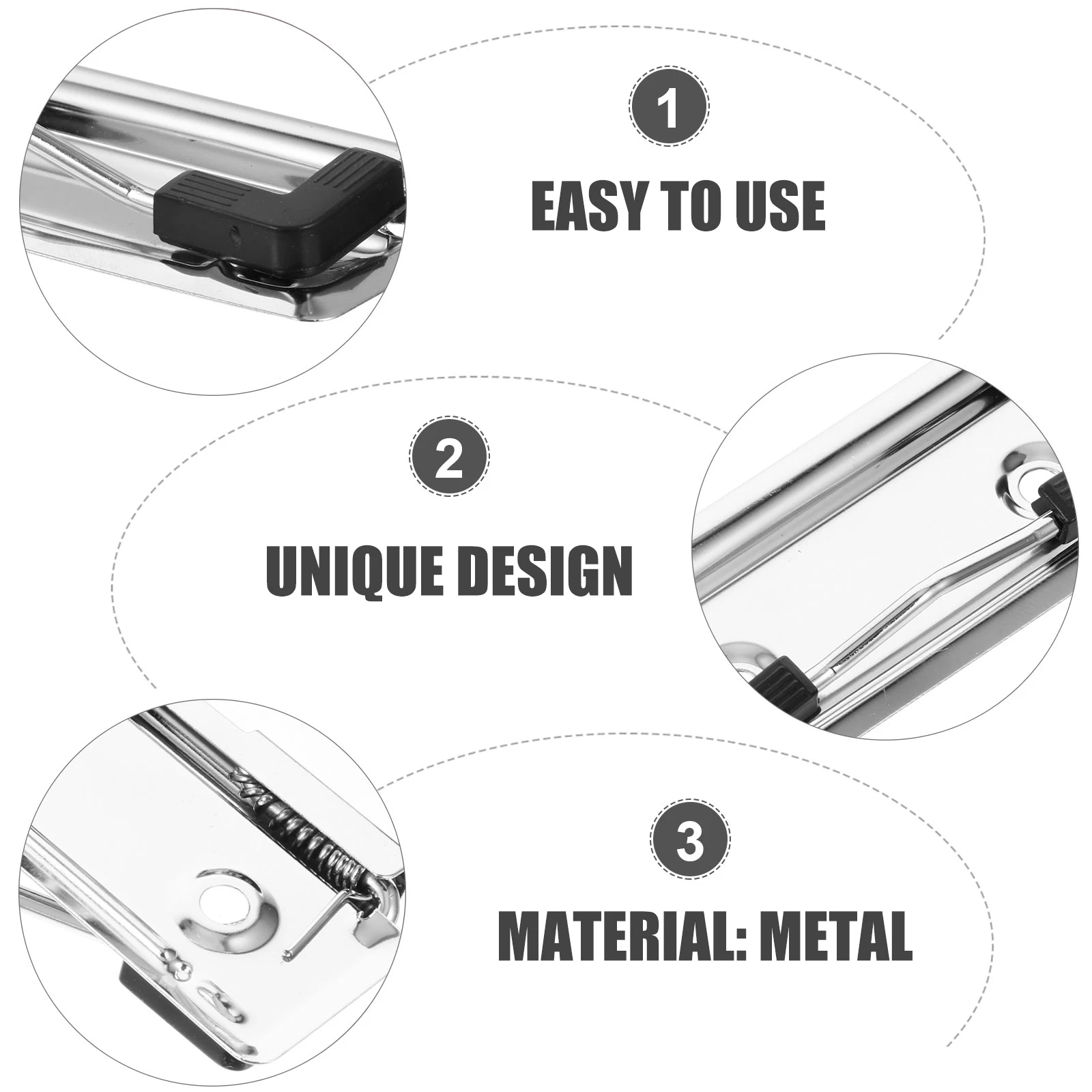 

15pcs Metal Clip Set Portable Binder Clips Plate Clamp Folder Spring Loaded Office Stationery Hardboard Clip School Project