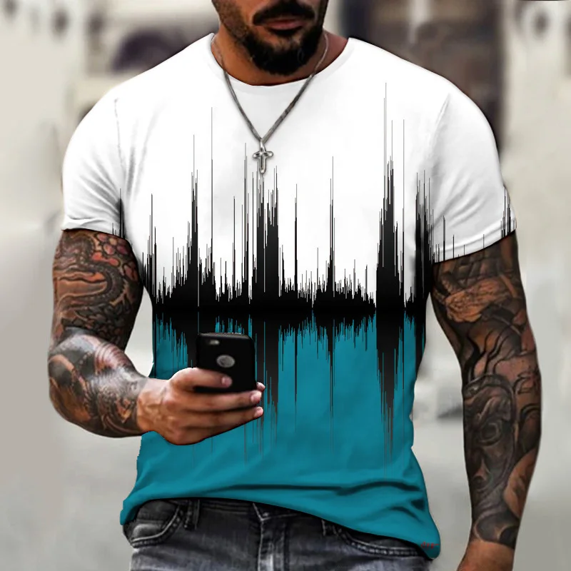 NEW 2024 hot Round neck short sleeve 3D pattern digital printed men\'s top outdoor sports fitness plus Size T-shirt XXS-6XL