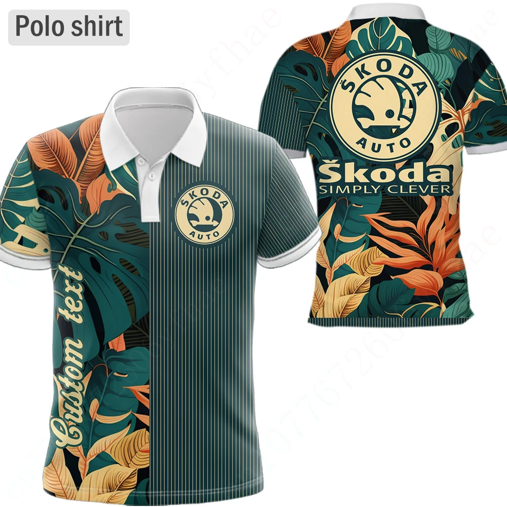 Camiseta de Anime para hombre y mujer, Polo informal, transpirable, de manga corta, estilo Harajuku y Golf, ropa de Skoda