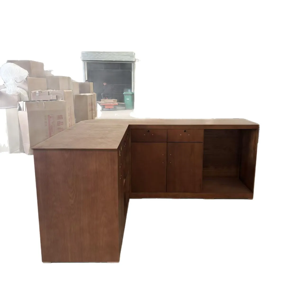 طاولة زاوية لصالونات التجميل من الخشب الصلب، متجر فضي، طاولة صغيرة، طلاء تجاري، مكتب أمامي #5