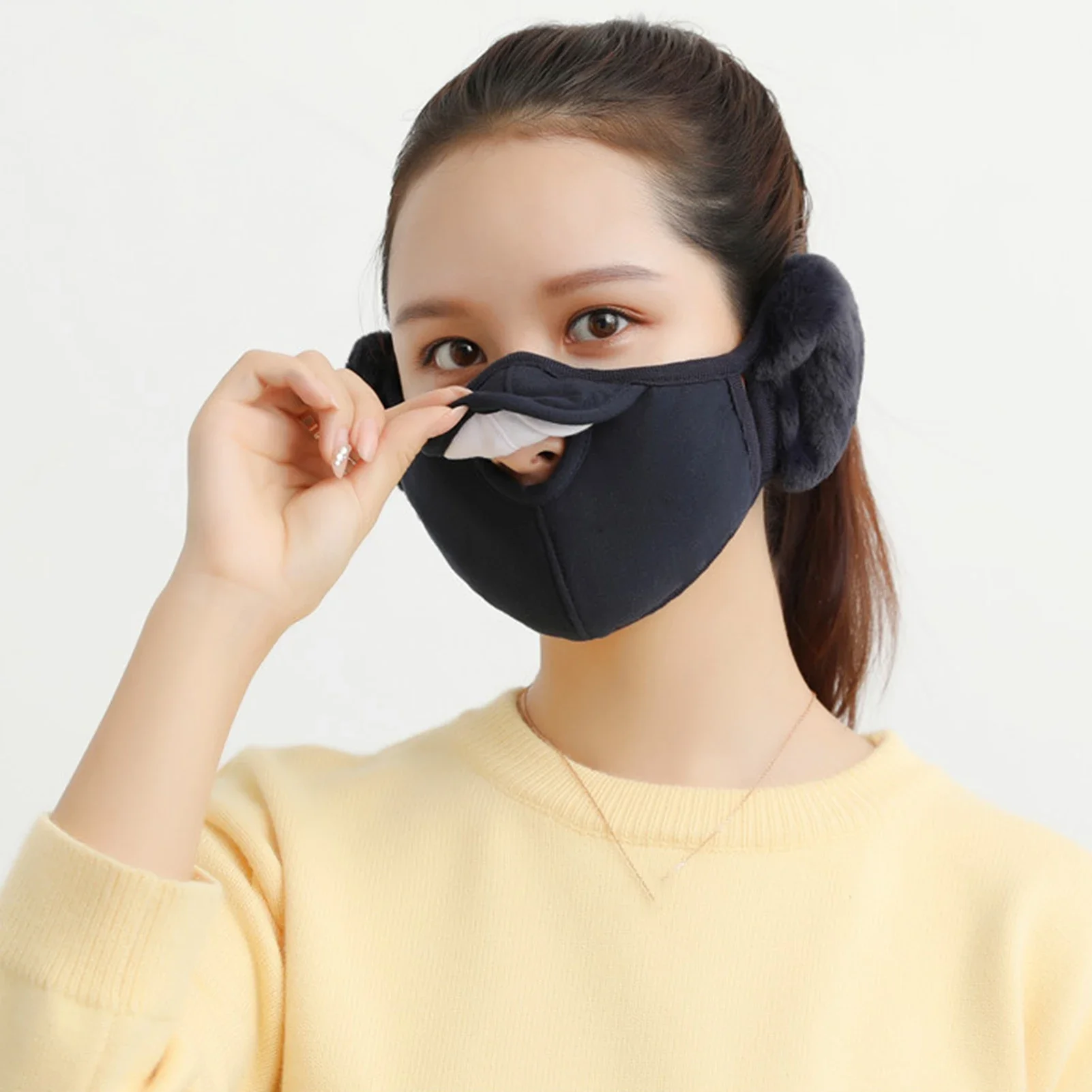 Mannen Vrouwen Winter Twee-In-Één Oorkappen Warm Masker Stofdicht Koude-Proof Berijder Oorwarmer Wrap Buiten Winddicht Band Oor Warmer 2020