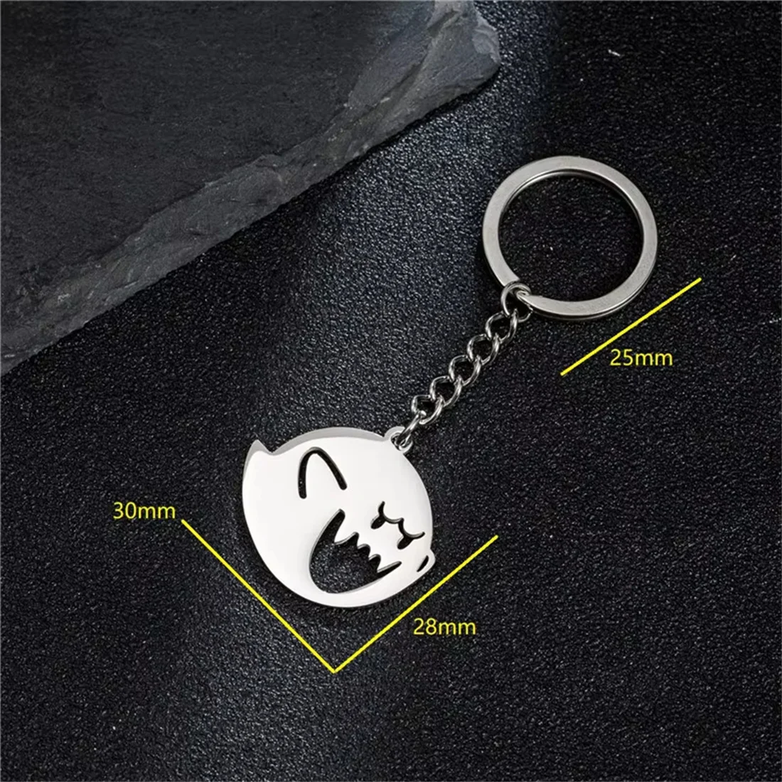 2025 Stainless steel keychain personalized cartoon pattern creative cactus universe stethoscope pattern pendant
