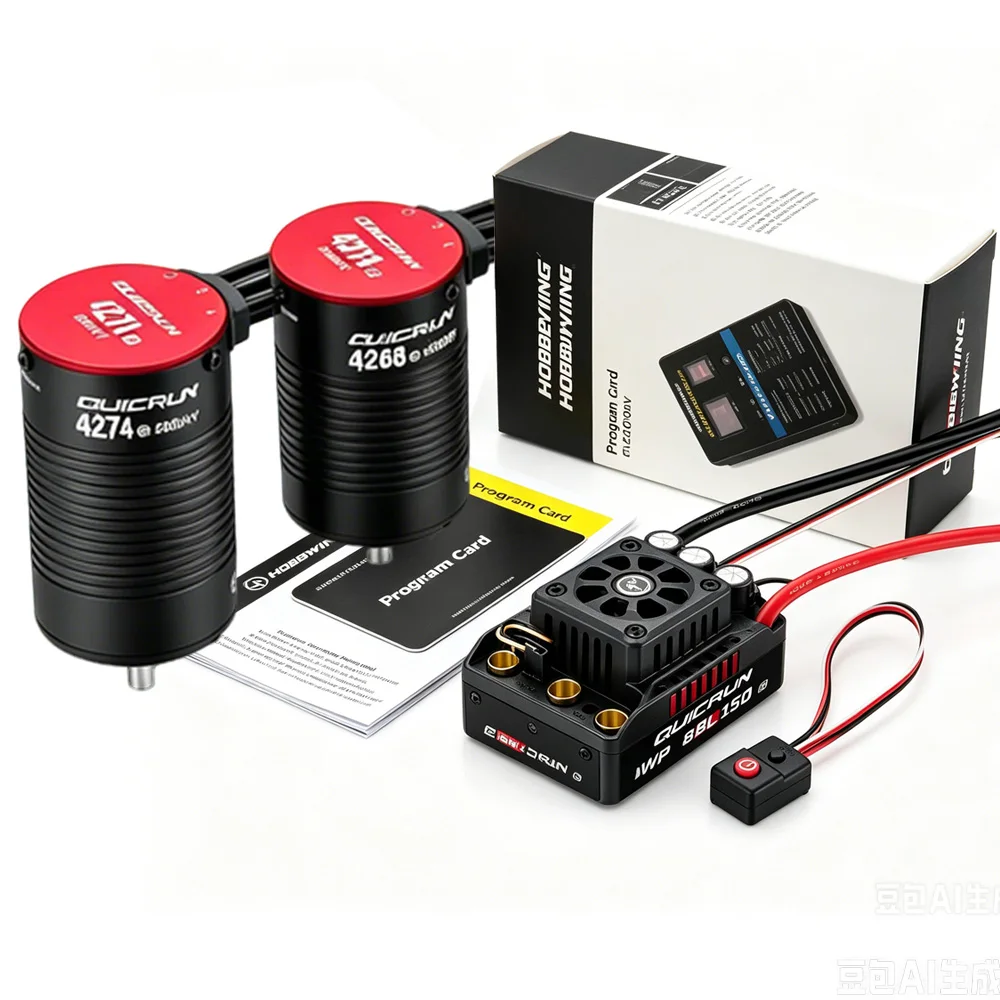 

Hobbywing Quicrun WP-8BL150 G2 3-6S Waterproof ESC & 4268SL/4274SL G2 4-Pole Brushless Motor For RC 1/8 1:8 RC Buggy/Truck