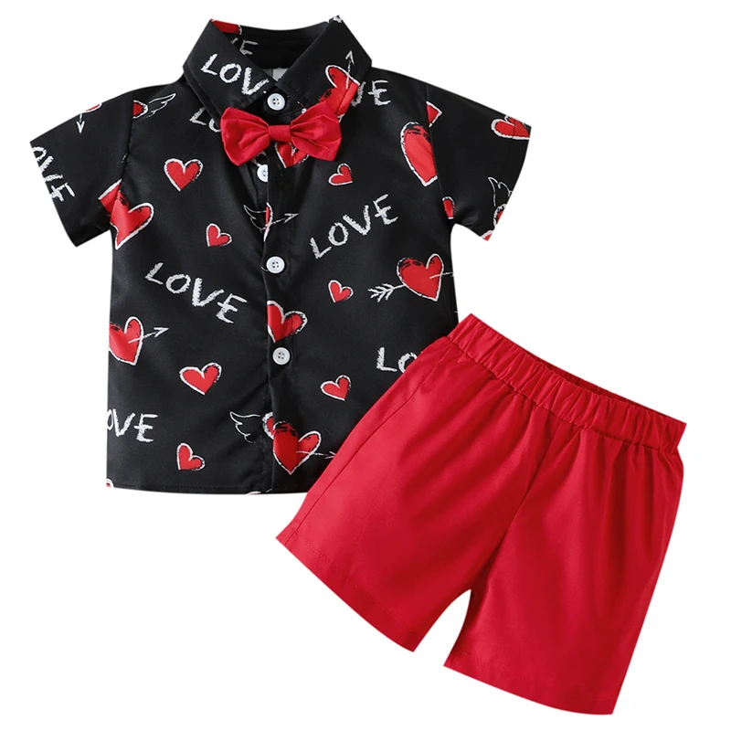 

3PCS Summer Outfit Kids Clothes Boy Fashion Gentleman Letter Print Short Sleeve Tops+Shorts+Tie Baby Luxury Clothing Set BC2433