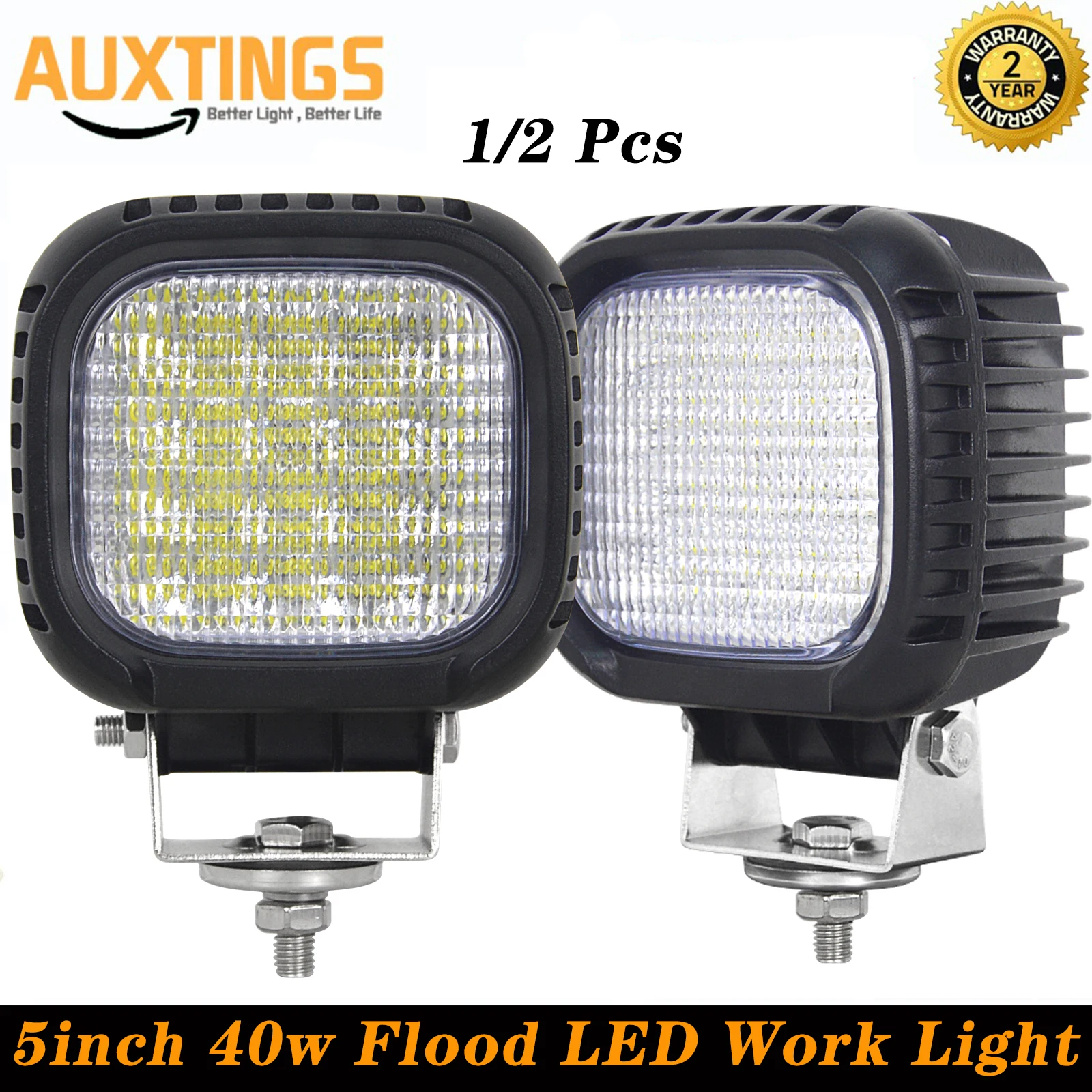 

5 inch 40W LED Work Light Pods Spot Flood Beam Driving Lights Off-Road Fog Lamp Car Round Headlight 4x4 Truck 4WD Pickup ATV