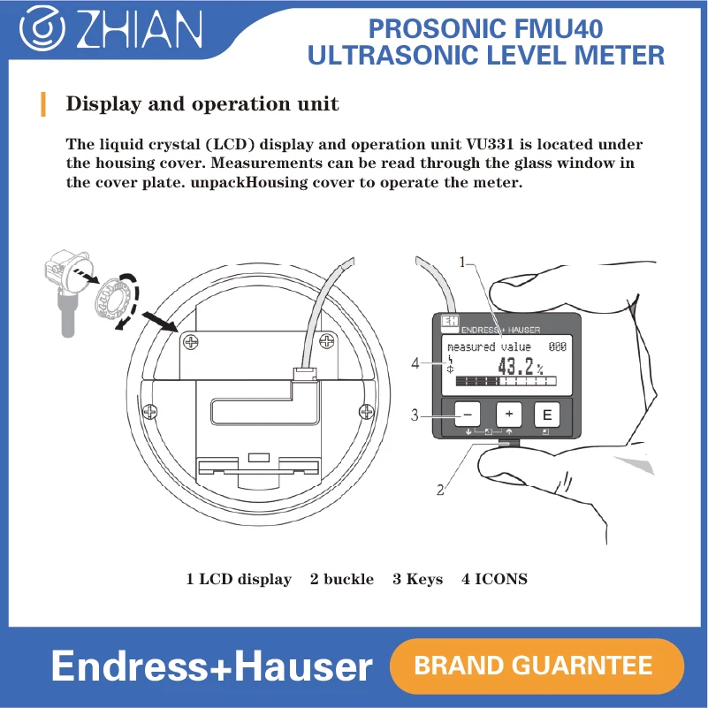 

Ультразвуковой датчик уровня Endress+Hauser Ультразвуковой датчик уровня E+H FMU40 Ultraschall-Fullstandmessgerat