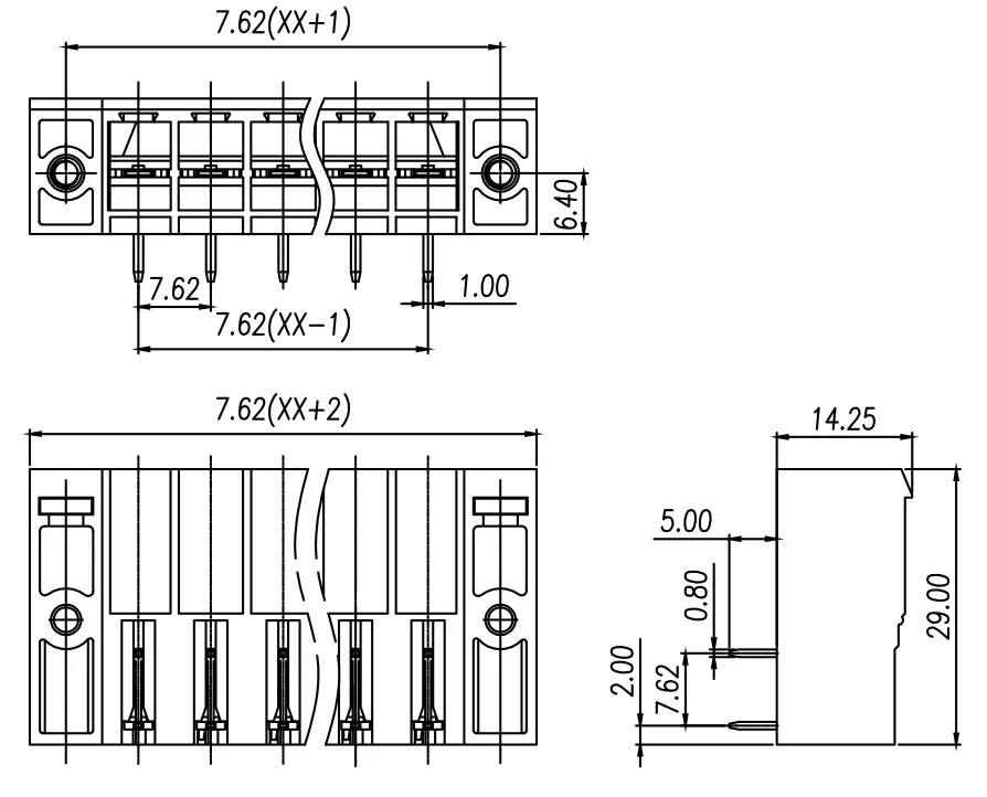 100PIN 5EDGRM 7.62mm PCB PLUG-IN TERMINAL BlOCK KF2EDGRM PC5/GF-7.62 PHOENIX CONTACT ECH762RM