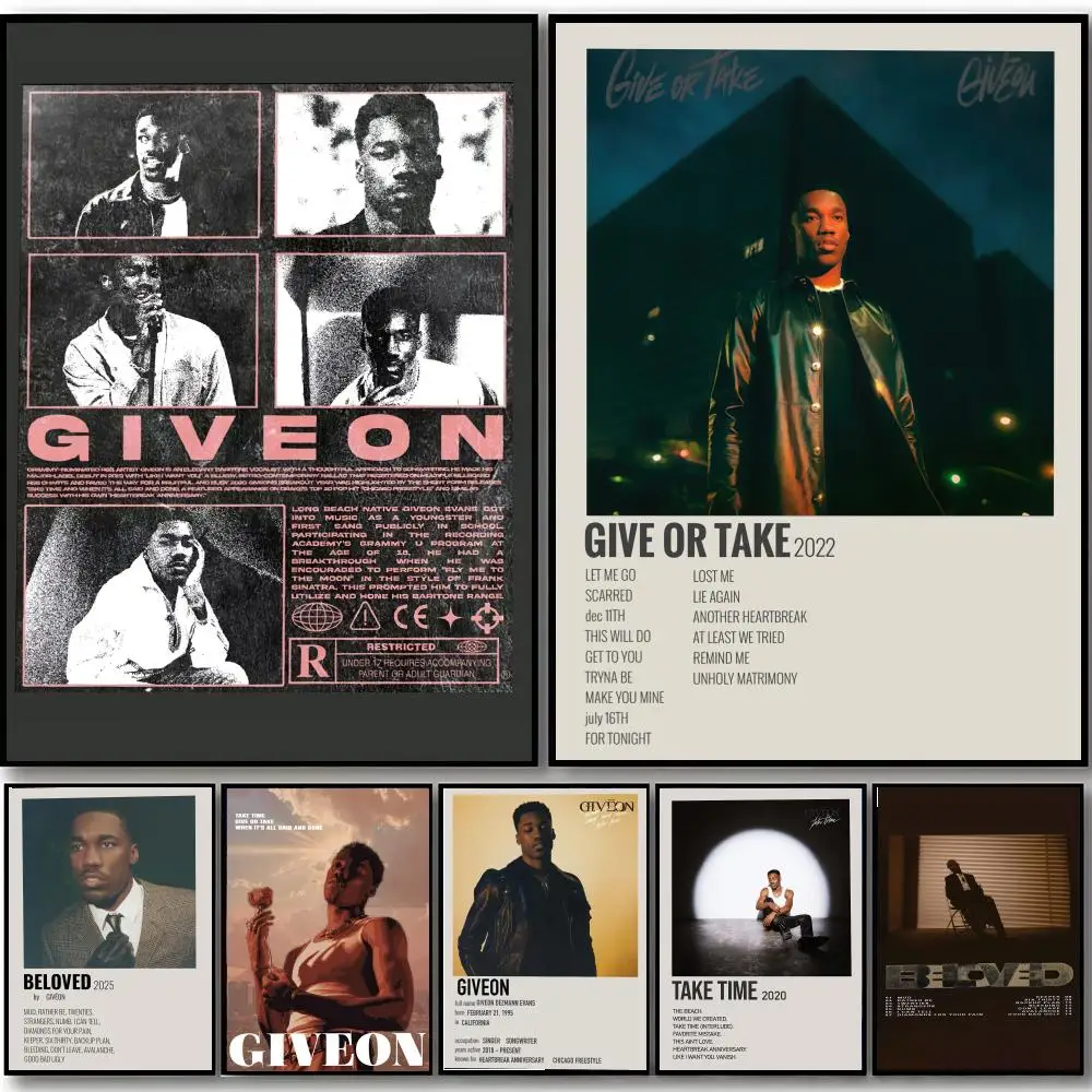 Smooth Mellow R&B American Singer G-Giveon Poster HD art sticky wall waterproof home bedroom bar aesthetic decoration