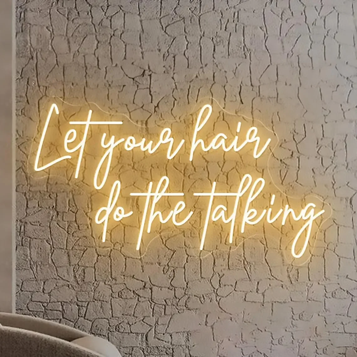 Neon Sign Let Your Hair Do The Talking Hairstylist Hair Salon Neon Barber Beauty Salon Wall Decor Gift for Hairdresser