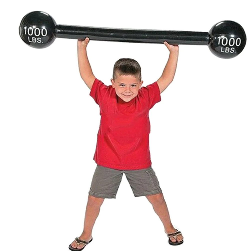 2개입 인플레이터블 두꺼운 바벨 어린이 스포츠 액세서리 파티 생일 카니발 역할 놀이 바벨 장난감